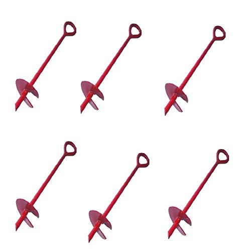 MTB 40 Inch Auger Earth Anchor 4 Inch W Helix, 14mm Rod, Painted red,Heavy Duty Ground Anchor Hook for Guying Tents Fencing Canopies,Pack of 1 - Image 5