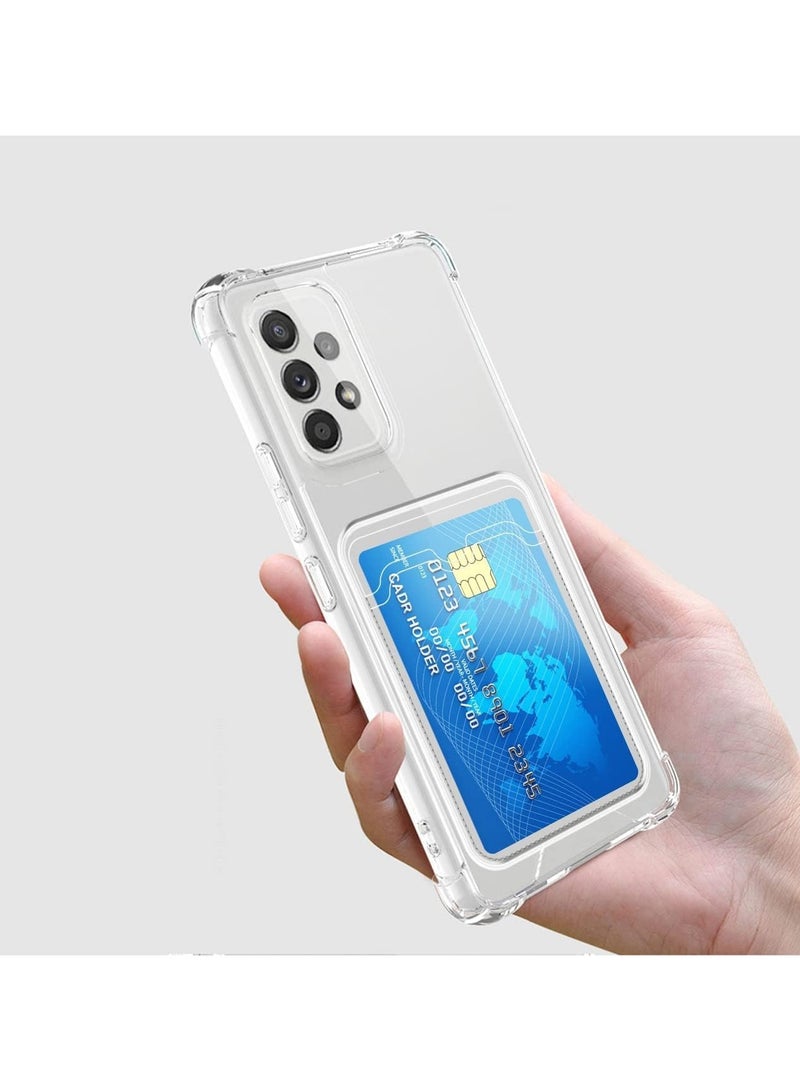 Wallet Phone Case Slim Fit Card Slot Transparent Case Protective Soft Shockproof Case with Card Holder For Samsung Galaxy A32 4G  - Image 5