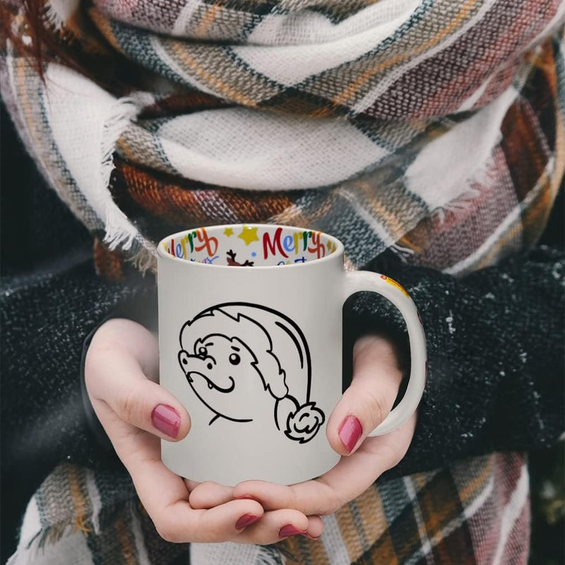 Style In Print Ceramic Christmas Coffee Mug 11 Ounces Cute Cartoon Dinosaur with Santa Cap Style A Funny Tea Cup Christmas Santa Cap Design Only Design Only - Image 3