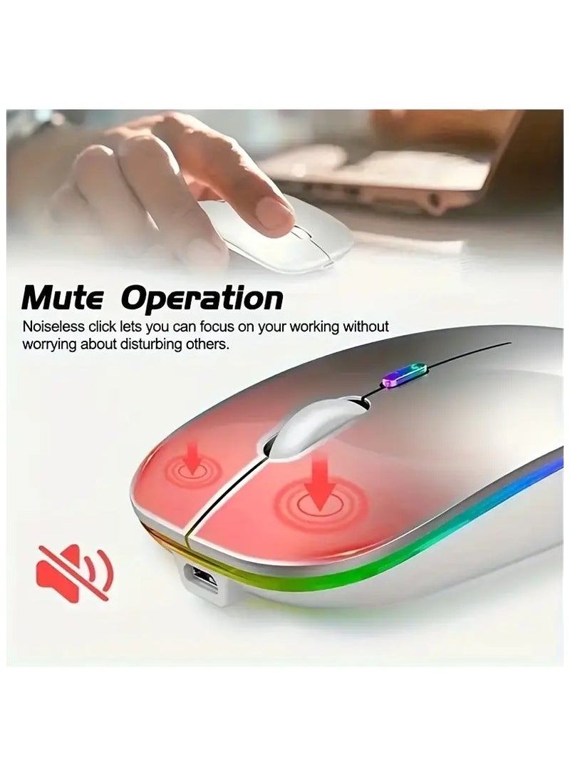 Dual Mode Wireless 5.2+2.4g Wireless Gaming Mouse, USB Rechargeable Mouse, Silent Backlight, Ergonomic, For Laptop and for iPad - Image 4