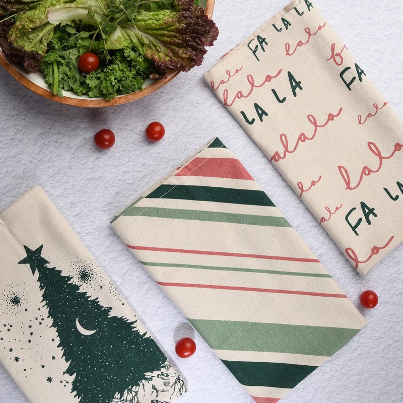 Folkulture Modern Tea Towels or Dish Cloths 20 x 26 Inches Set of 3 Cotton Dishcloth for Farmhouse Decor Falala - Image 2
