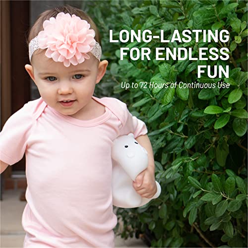 LumiPets Honey the Hippo Silicone Night Light for Kids | Squishy Lamp with Tap & Remote Control | Rechargeable, 9 Color Changing Animal Night Light for Boys & Girls | Portable Nightlight With USB Cord - Image 5