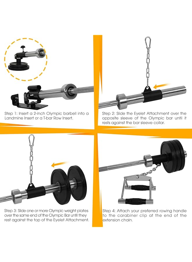 T Bar Row Platform, Landmine Attachment For Barbell Fits 1” Standard Bar & 2” Olympic Bar, Landmine Handle T Row
