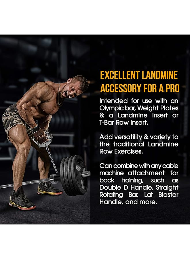 T Bar Row Platform, Landmine Attachment For Barbell Fits 1” Standard Bar & 2” Olympic Bar, Landmine Handle T Row