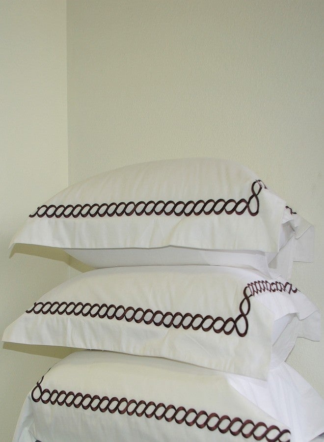 sheetsnthings Luxury Amy- Chocolate Twin/Twin XL Super Soft 3-Piece Embroidered Duvet Cover Set 100% Cotton 300 Thread Count - Image 4