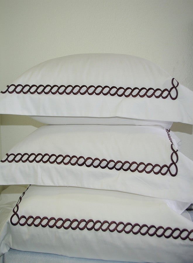 sheetsnthings Luxury Amy- Chocolate Twin/Twin XL Super Soft 3-Piece Embroidered Duvet Cover Set 100% Cotton 300 Thread Count - Image 2