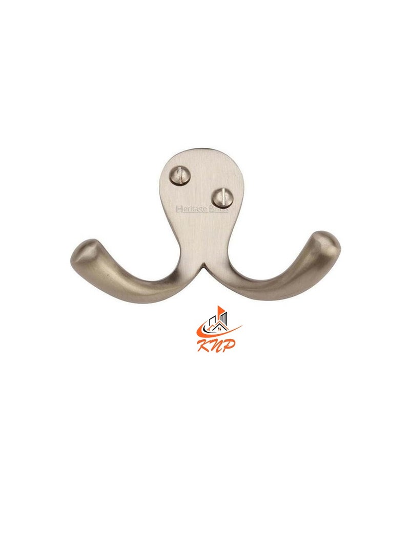 KNP Double Coat Hook - SN Finish  - Image 2