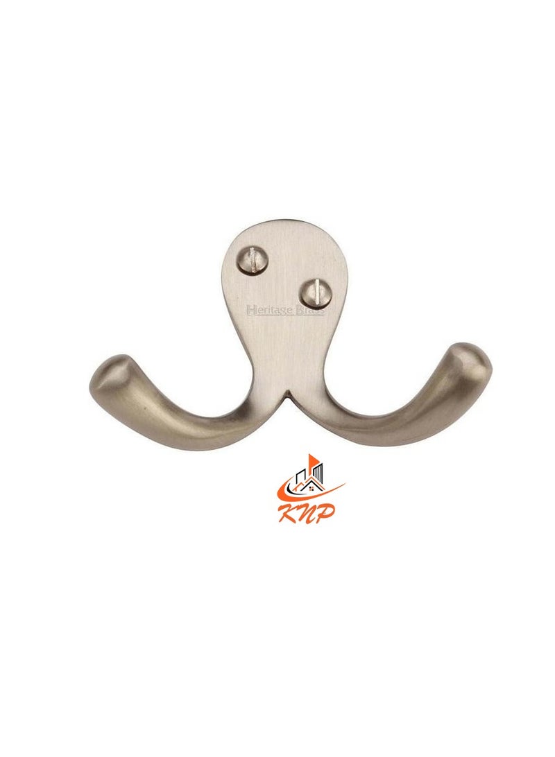 KNP Double Coat Hook - SN Finish  - Image 3