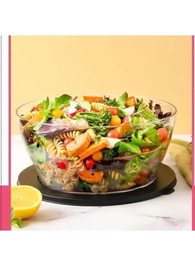 توبروير علبة تخزين وتقديم الطعام من تابروير، شفافة كريستالية، سعة 4 لتر، غطاء أسود - Image 2