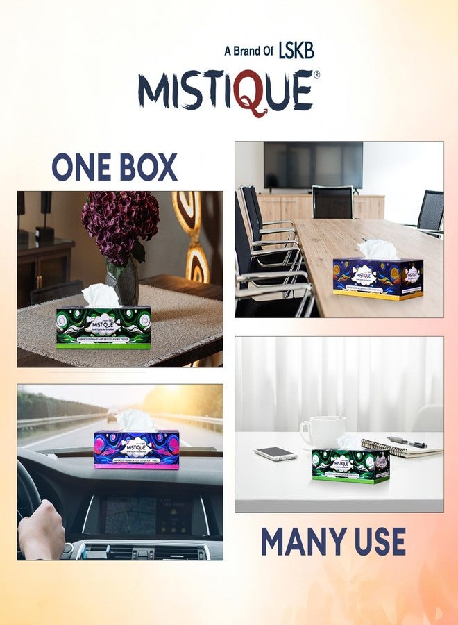 MISTIQUE Ultra Soft 2 Ply Facial Tissue Paper Box | 600 Pulls | 100 Pulls x 6 Boxes | Natural Virgin Pulp | Skin Friendly & Highly Absorbent | Car, Home & Office Use | Sheet Size (20 * 20) cm - Image 4