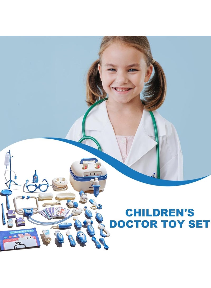 Upgraded Set Children's Doctor Set Pretend Play Doctor Toy, Medical Set with Stethoscope, Dentist Doctor Toy Set, Preschool Role Play Toys for Girls and Boys Aged 3-8BLUE - Image 3
