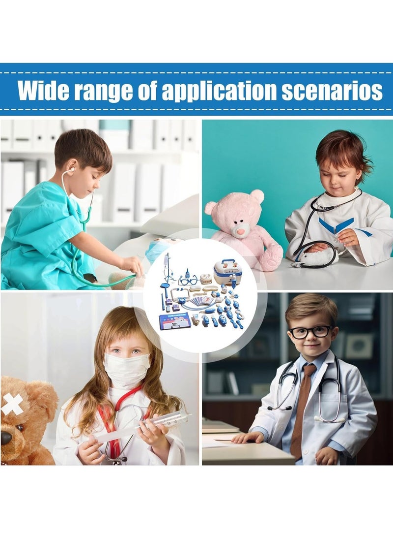 Upgraded Set Children's Doctor Set Pretend Play Doctor Toy, Medical Set with Stethoscope, Dentist Doctor Toy Set, Preschool Role Play Toys for Girls and Boys Aged 3-8BLUE - Image 5