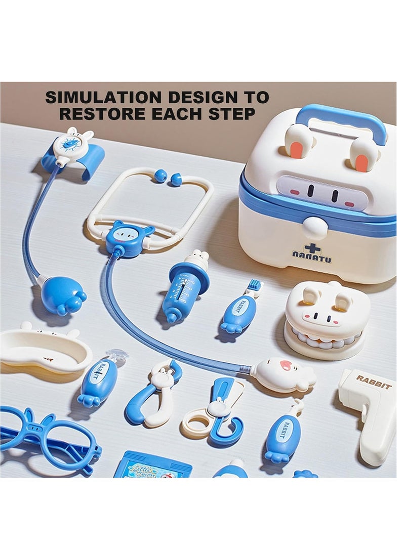 Upgraded Set Children's Doctor Set Pretend Play Doctor Toy, Medical Set with Stethoscope, Dentist Doctor Toy Set, Preschool Role Play Toys for Girls and Boys Aged 3-8BLUE - Image 4