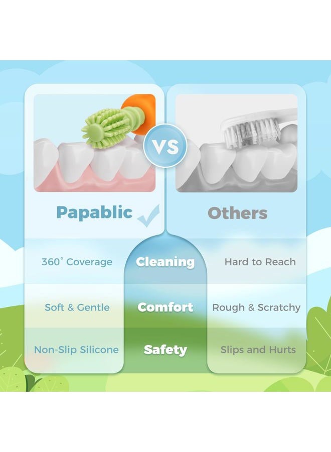 Papablic Baby Toothbrush Teether, 360° Carrot Toothbrush Teething Toy with Suction Base, Easter Gift Travel Essentials for Toddler Infants 6-12 Months - Image 3