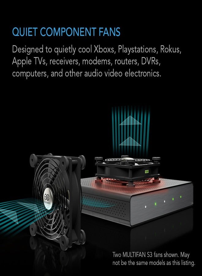 AC Infinity MULTIFAN S3-P, Quiet 120mm AC-Powered Fan with Speed Control, UL-Certified for Receiver DVR Playstation Xbox Component Cooling - Image 2