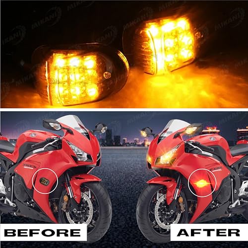 MIKANIX Motorbike Body Indicator Flush Mount LED Amber Lamp Lights Blinker Turn Signal Yellow Lighting Universal For Yamaha FZ6R, FZ1, YZF, R15, R6, R6S, CBR, 150, 250, KTM RC 125,200,390 - Image 3