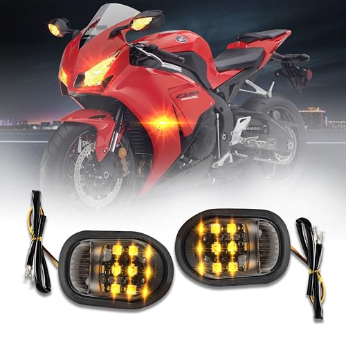 MIKANIX Motorbike Body Indicator Flush Mount LED Amber Lamp Lights Blinker Turn Signal Yellow Lighting Universal For Yamaha FZ6R, FZ1, YZF, R15, R6, R6S, CBR, 150, 250, KTM RC 125,200,390 - Image 1