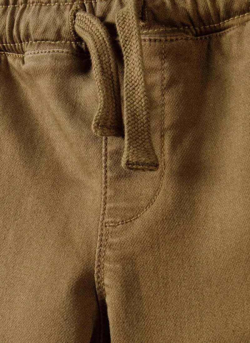 MINOTI Boys' Cargo Pants with Elastic Waist and Cuffed Ankles
