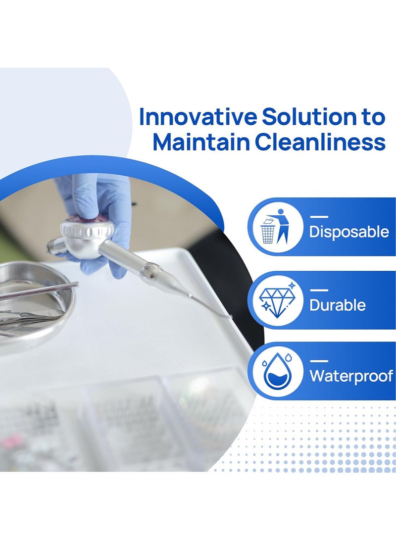 ١٢٥ قطعة من مريولات الأسنان القابلة للتصريف، مقاس ٣٣ سم × ٤٥ سم، مريولات ورقية طبية بثلاث طبقات مقاومة للماء – مناسبة لاستخدامات الأسنان، الطبية، الوشوم، العناية بالأظافر، أو كغطاء للطاولة. - Image 3