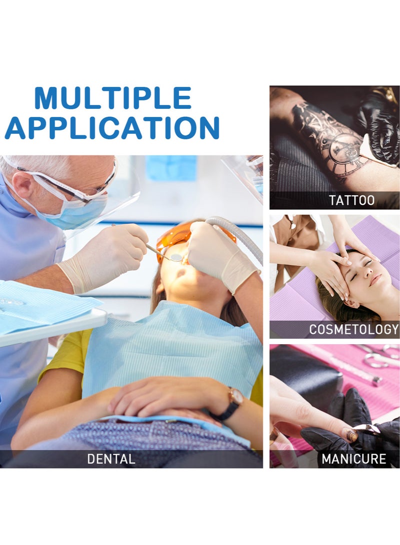 ١٢٥ قطعة من مريولات الأسنان القابلة للتصريف، مقاس ٣٣ سم × ٤٥ سم، مريولات ورقية طبية بثلاث طبقات مقاومة للماء – مناسبة لاستخدامات الأسنان، الطبية، الوشوم، العناية بالأظافر، أو كغطاء للطاولة. - Image 4