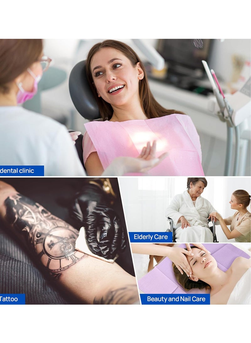 ١٢٥ قطعة من مريولات الأسنان القابلة للتصريف، مقاس ٣٣ سم × ٤٥ سم، مريولات ورقية طبية بثلاث طبقات مقاومة للماء – مناسبة لاستخدامات الأسنان، الطبية، الوشوم، العناية بالأظافر، أو كغطاء للطاولة. - Image 5