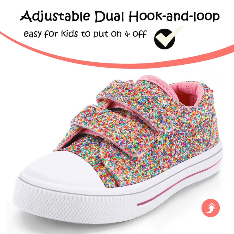 K KomForme Toddler Sneakers for Boys and Girls Dual Hook and Loops Sneakers Baby Canvas Shoes - Image 3