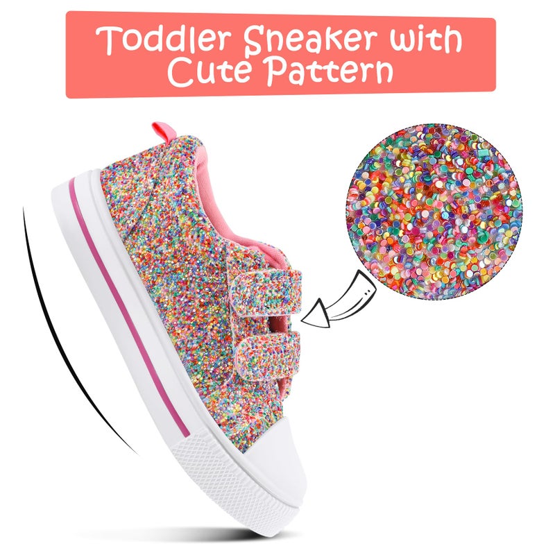 K KomForme Toddler Sneakers for Boys and Girls Dual Hook and Loops Sneakers Baby Canvas Shoes - Image 4