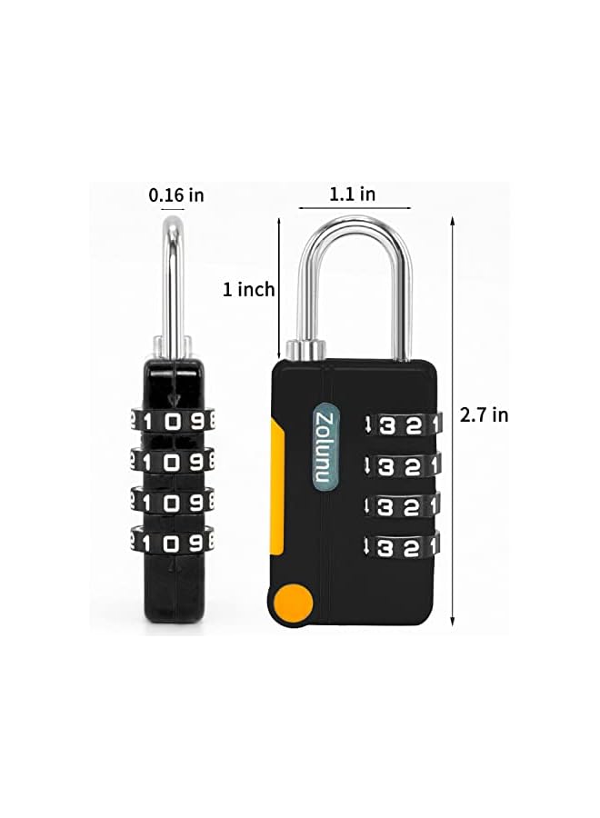Zolunu Zolunu Combination Padlock, Combination Lock 4 Digit for School Gym Sports Locker, Fence, Gate, Toolbox, Case, Backpack, Hasp Cabinet Storage  - Image 2