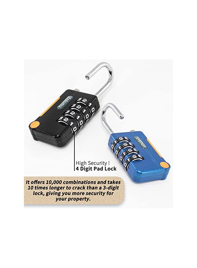 Zolunu Zolunu Combination Padlock, Combination Lock 4 Digit for School Gym Sports Locker, Fence, Gate, Toolbox, Case, Backpack, Hasp Cabinet Storage  - Image 4