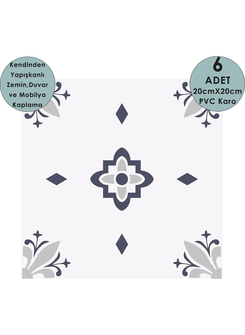 Technosmart 6PCS 20CM×20CM Self Adhesive Wall Covering Kitchen Bathroom PVC Sticker Decoration  - Image 1