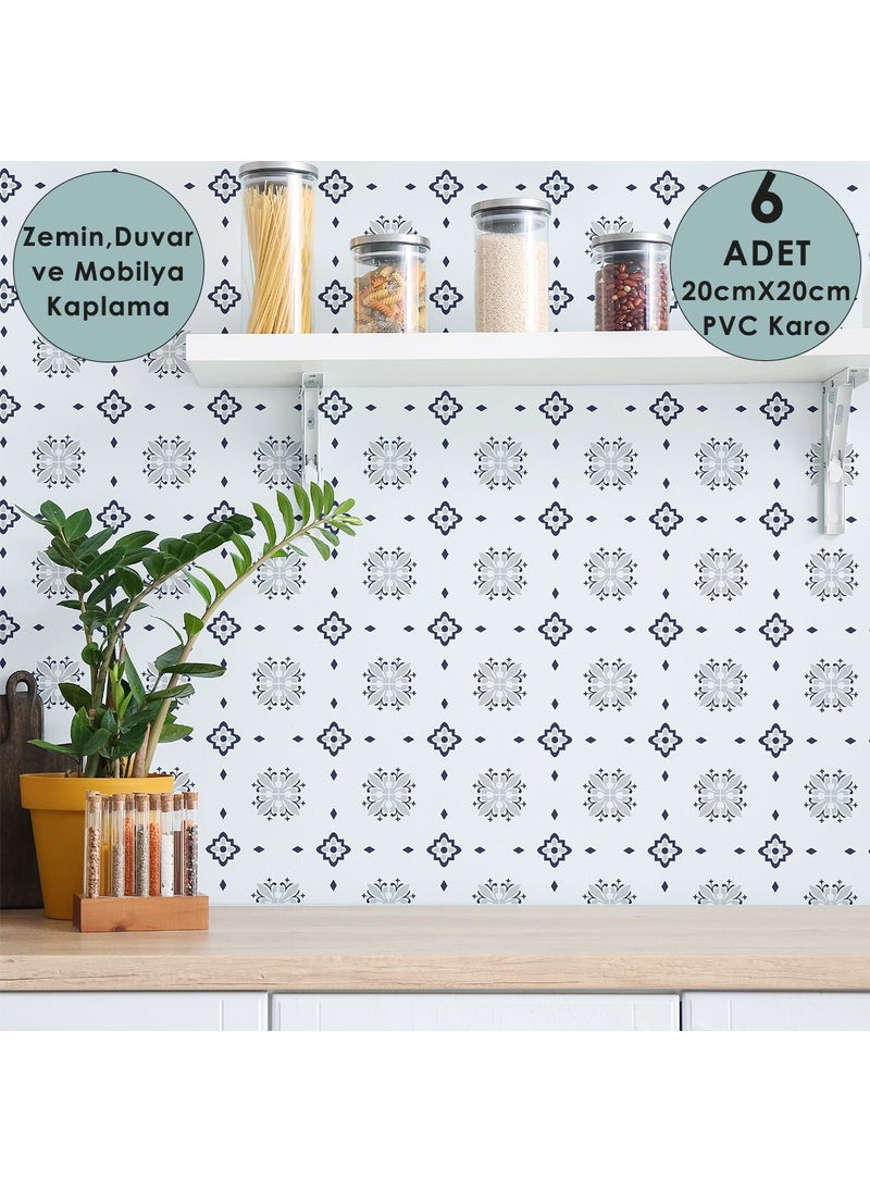 Technosmart 6PCS 20CM×20CM Self Adhesive Wall Covering Kitchen Bathroom PVC Sticker Decoration  - Image 2