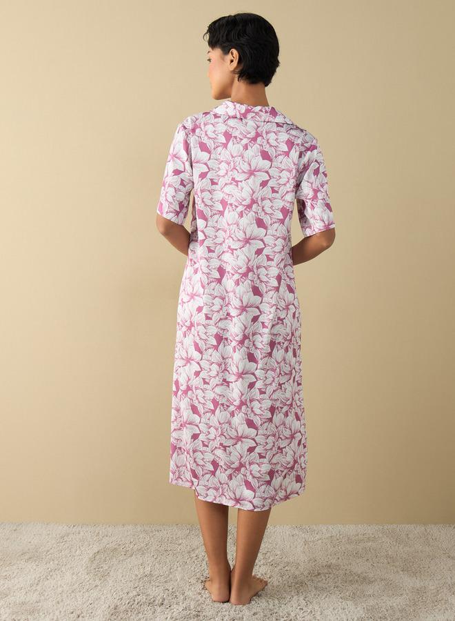 سبلاش فيڤ قميص نوم بطبعات أزهار - Image 3