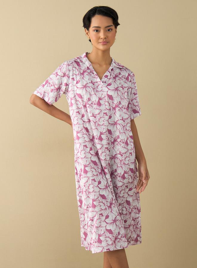 سبلاش فيڤ قميص نوم بطبعات أزهار - Image 1