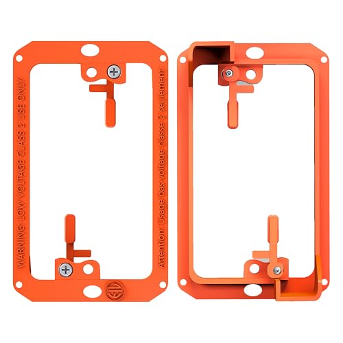 BWP Low Voltage Mounting Bracket 1 Gang, 2 Pack for Single Gang Wall Plate, Telephone Wires, Network Cables, HDMI, Coaxial, Speaker Cables - Low Voltage Box Cable Wall Plate Bracket, Mud Ring - Image 1