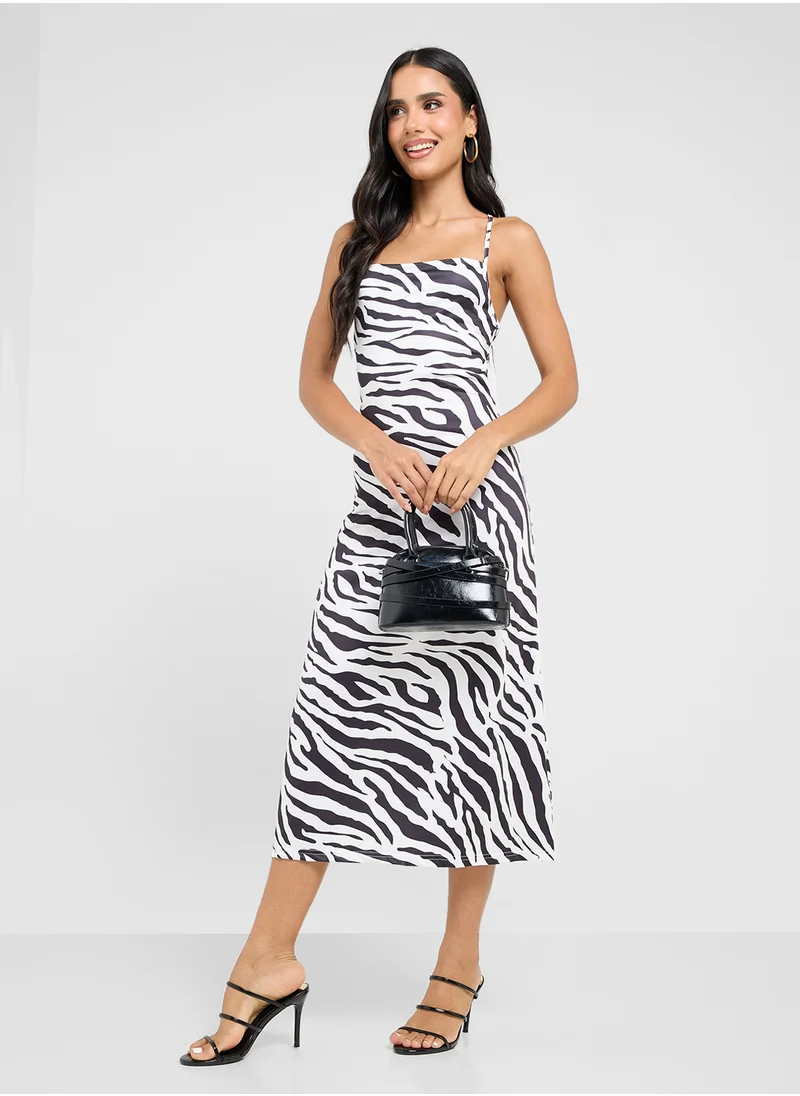 Ginger Strappy Animal Print Maxi Dress