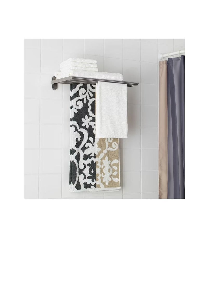 Wall shelf with towel rail, stainless steel47x27 cm - Image 2