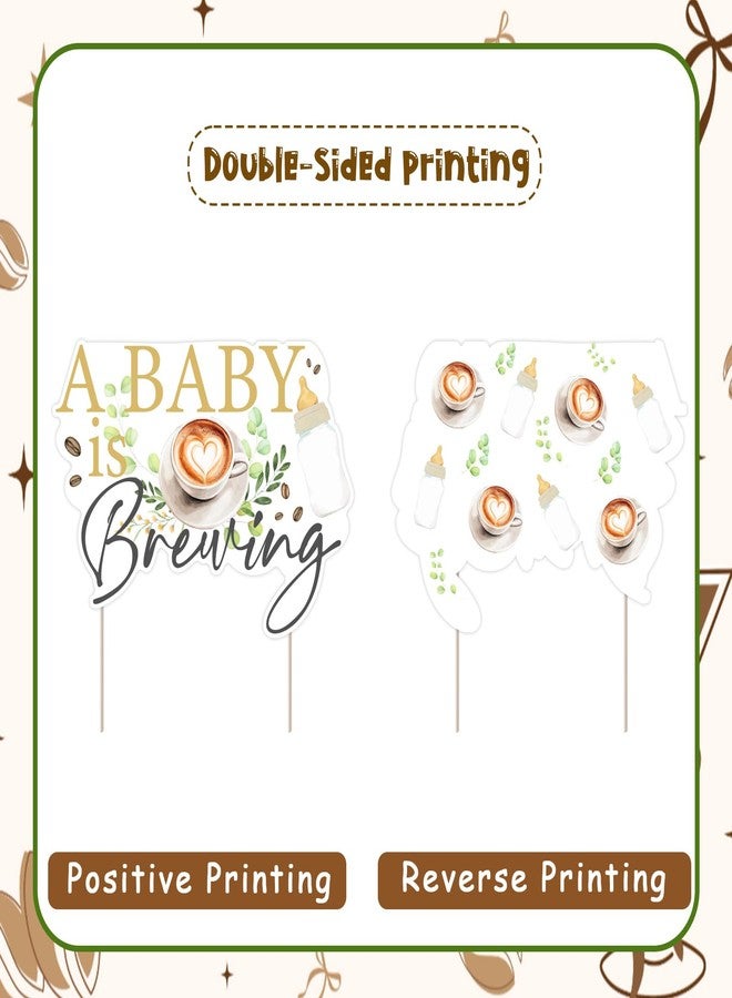 Cheereveal غطاء كعكة Cheereveal A Baby is Brewing، غطاء كعكة بطابع القهوة لحفلات استقبال الطفل والكشف عن جنس الطفل، اختيارات الكعك لحفلات أعياد الميلاد - Image 5