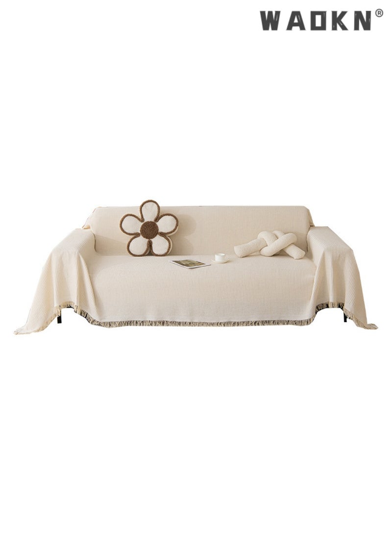 دبليو أيه أو كي أن بطانيات وأغطية أريكة، أغطية شينيل للأرائك، أغطية أريكة كبيرة للفصول الأربعة، غطاء أريكة عالي الكثافة، واقي أريكة، ديكور غرفة المعيشة، بطانية أريكة - Image 1