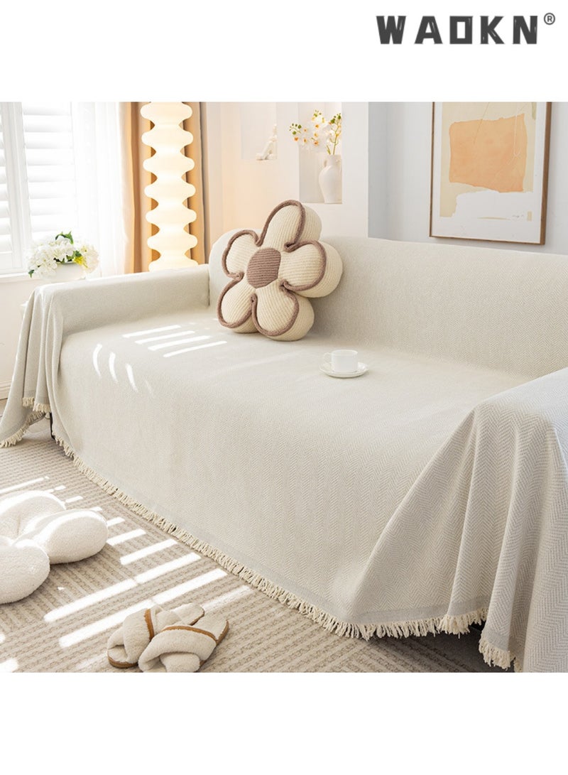 دبليو أيه أو كي أن بطانيات وأغطية أريكة، أغطية شينيل للأرائك، أغطية أريكة كبيرة للفصول الأربعة، غطاء أريكة عالي الكثافة، واقي أريكة، ديكور غرفة المعيشة، بطانية أريكة - Image 3