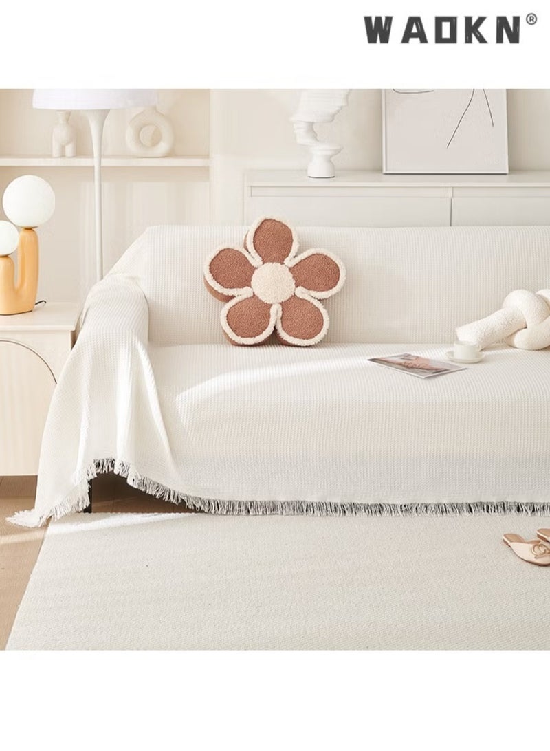 دبليو أيه أو كي أن بطانيات وأغطية أريكة، أغطية شينيل للأرائك، أغطية أريكة كبيرة للفصول الأربعة، غطاء أريكة عالي الكثافة، واقي أريكة، ديكور غرفة المعيشة، بطانية أريكة - Image 4