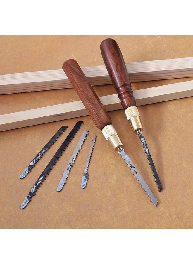 Hexagonal Handle Saw Set 5 Pcs High Carbon Steel Jigsaw Blades for Wood Plastic Cutting Craft - Image 5