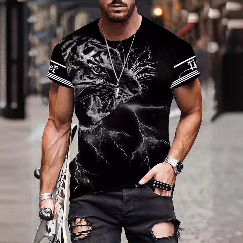 Manufacturers men's T-shirt foreign trade cross-border 3DT T-shirt sublimation men's short sleeve printed European and American jacket - Image 1