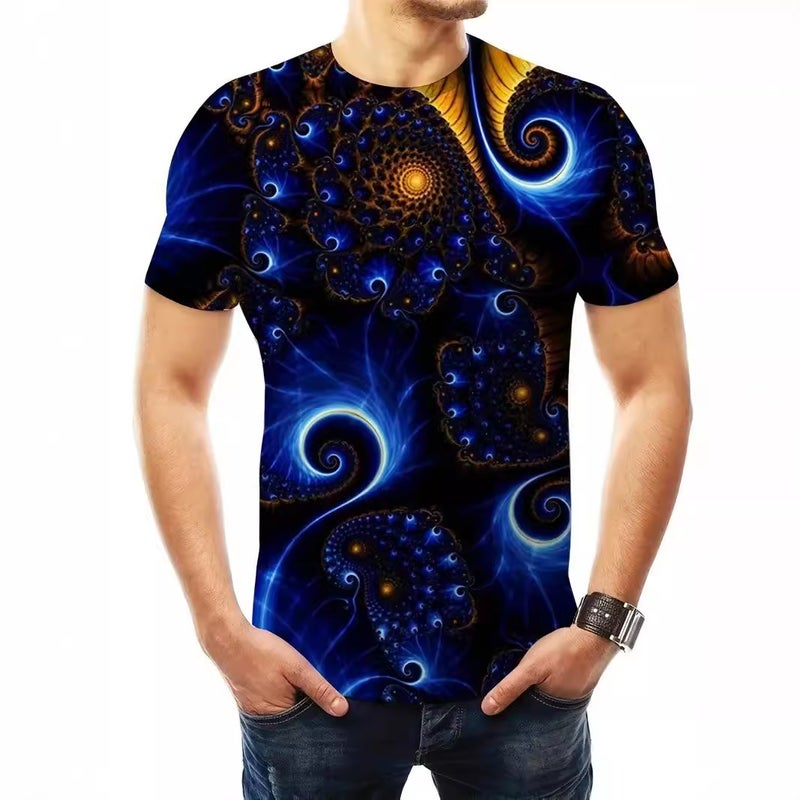 Manufacturers men's T-shirt foreign trade cross-border 3DT T-shirt sublimation men's short sleeve printed European and American jacket - Image 3