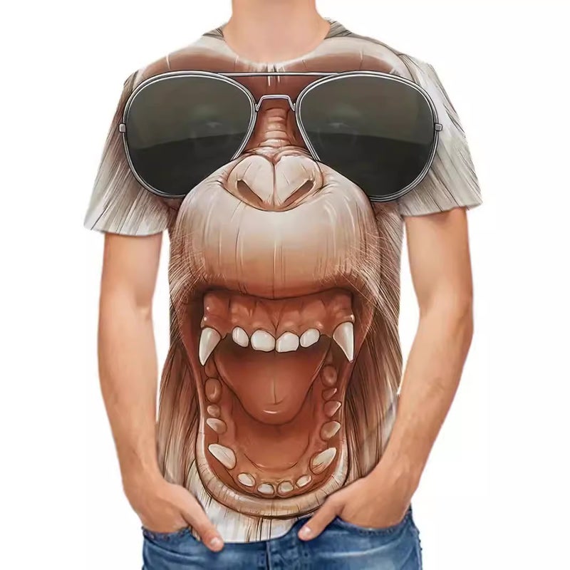 Manufacturers men's T-shirt foreign trade cross-border 3DT T-shirt sublimation men's short sleeve printed European and American jacket - Image 5