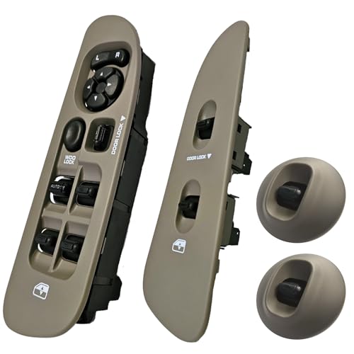 SWITCHDOCTOR Window Master Switch Passenger Assembly for 2002 2003 2004 2005 2006 2007 2008 Dodge Ram Quad Cab Crew Tan Bezel Full Assembly