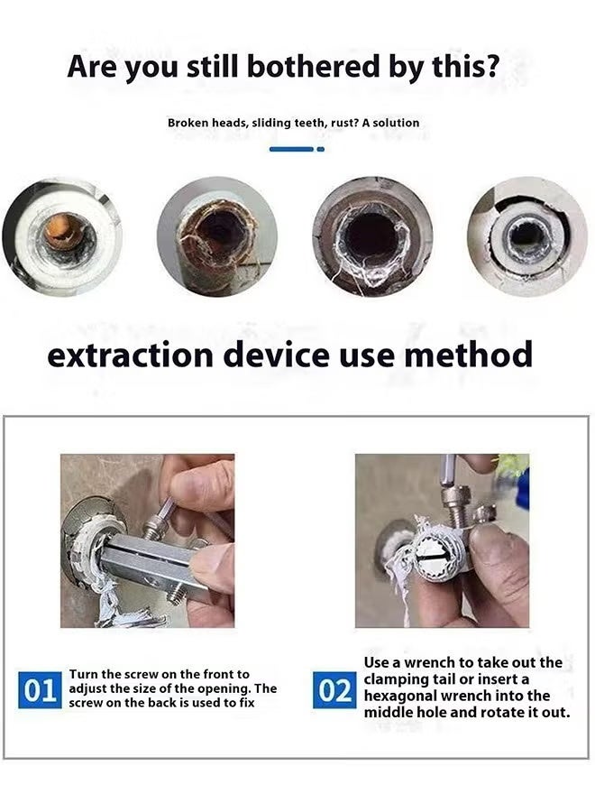 Stripped Screw Extractor Set For Damaged Screw Remover And Extractor Easy Out Bolt Extractor Kit Broken Allen Screw Removal Tool broken water pipe extractor - Image 4