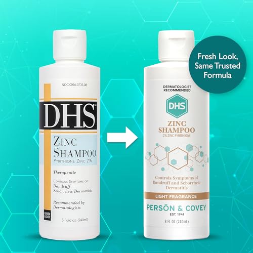 DHS Zinc Shampoo – Dandruff Shampoo – for Flaky and Dry Scalp with 2% Zinc Pyrithione, 8 oz - Image 2