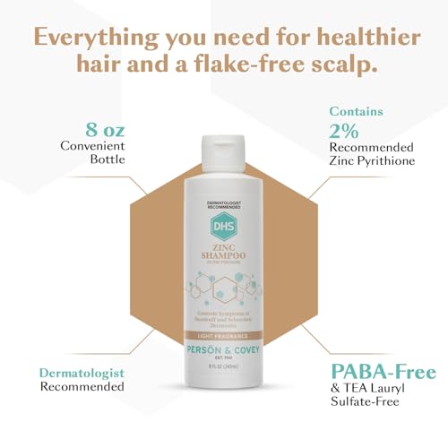 DHS Zinc Shampoo – Dandruff Shampoo – for Flaky and Dry Scalp with 2% Zinc Pyrithione, 8 oz - Image 4
