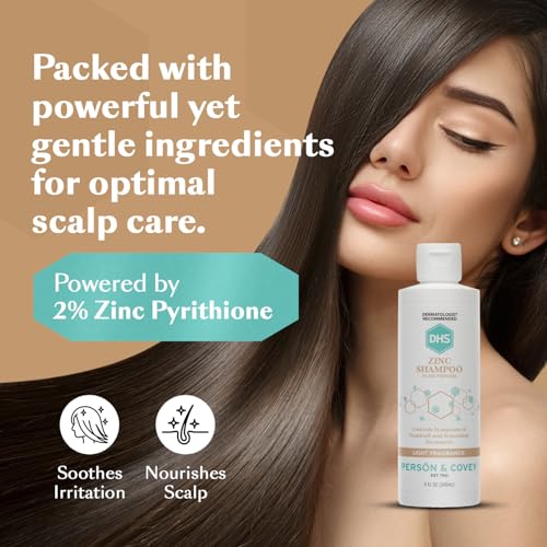 DHS Zinc Shampoo – Dandruff Shampoo – for Flaky and Dry Scalp with 2% Zinc Pyrithione, 8 oz - Image 5