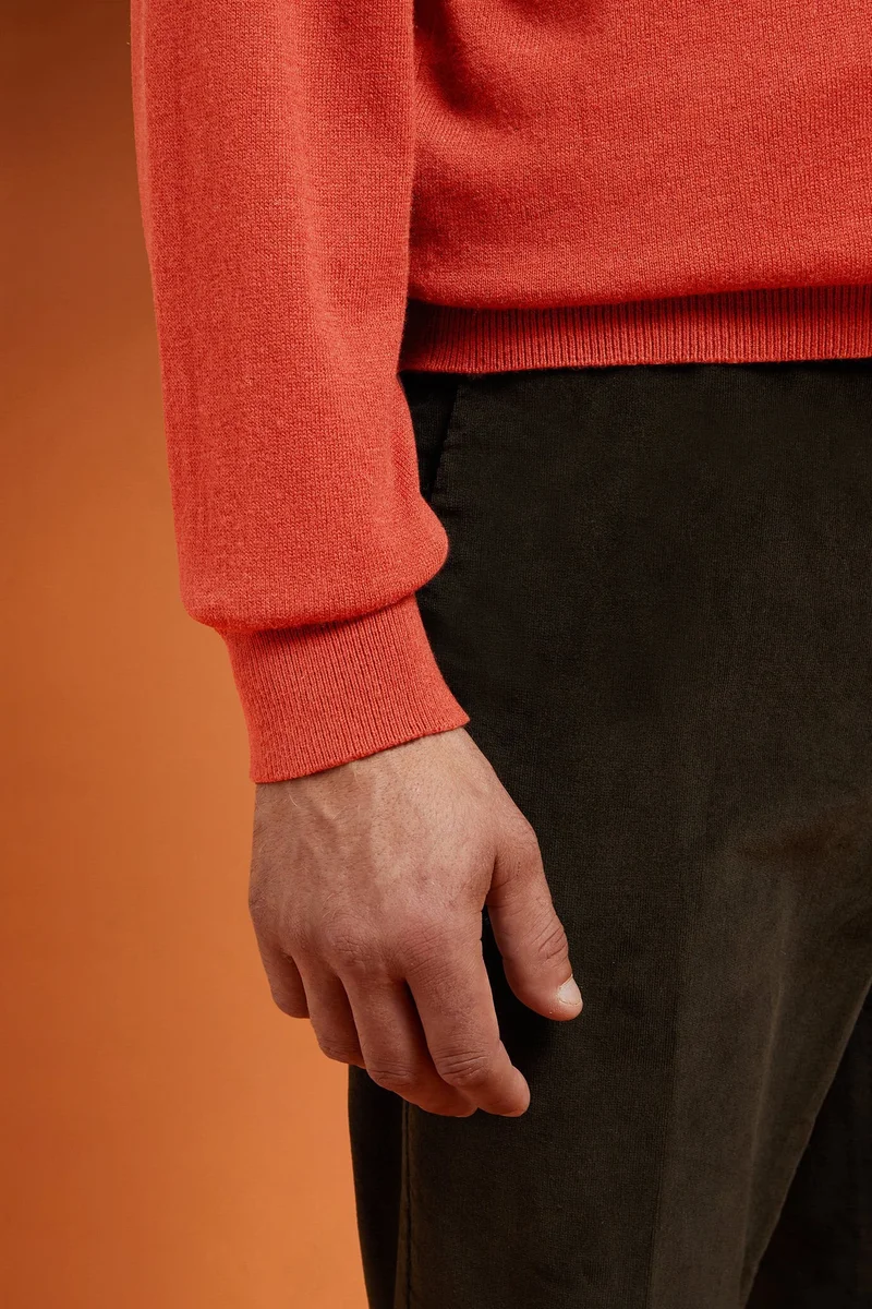 Doppelganger Men's turtleneck jumper - Brick